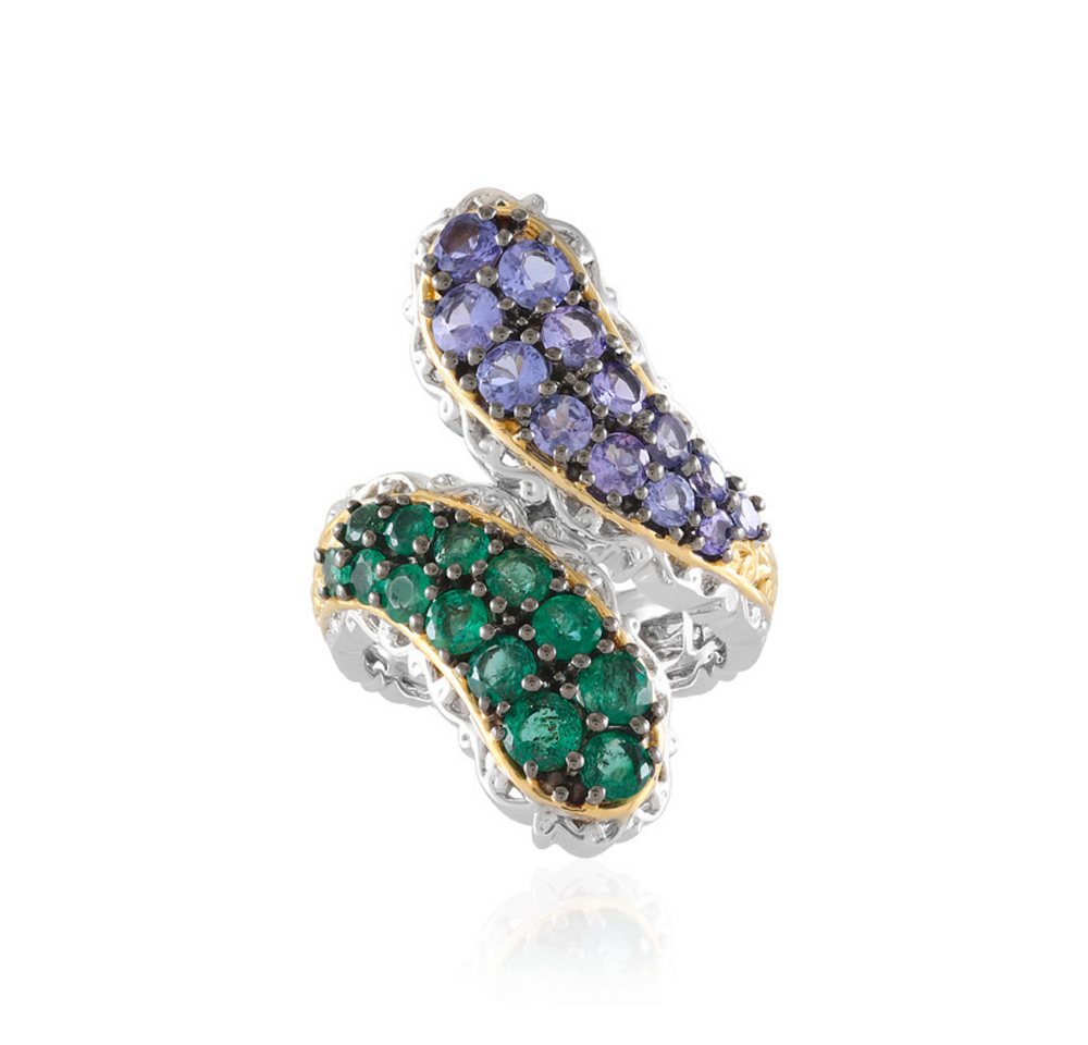 Cavill Silberring Cavill Ring aus 925 Sterling Silber mit 2,61 ct Smaragd & Tansanit (1-tlg) von Cavill