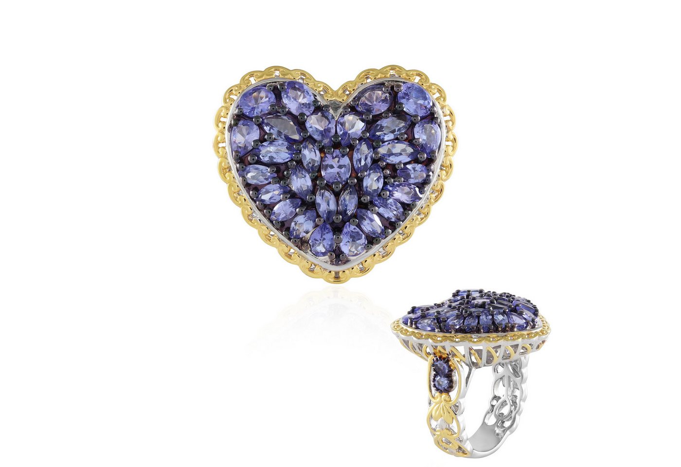 Cavill Silberring Cavill Ring aus 925 Sterling Silber mit 3,25 ct Tansanit Herz (1-tlg) von Cavill