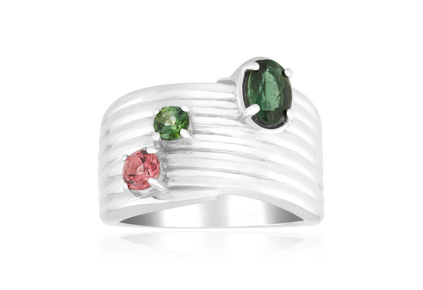 Cavill Silberring Cavill Ring aus 925 Sterlingsilber mit 0,595 ct Turmalin, bunt, Damen (1-tlg) von Cavill