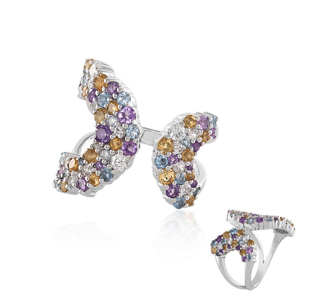 Cavill Silberring Cavill Ring aus 925er Silber, 2,48 ct Multicolor Steine, Schmetterling (1-tlg) von Cavill