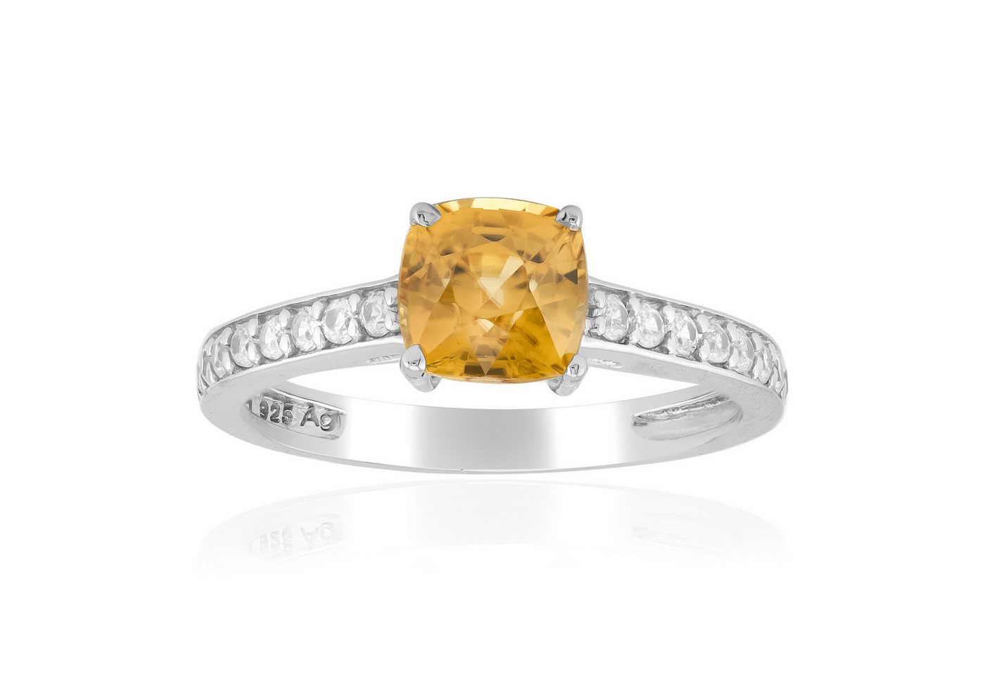 Cavill Silberring Cavill Ring aus platiniertem 925 Silber, 2,08 ct gelber Zirkon (1-tlg) von Cavill