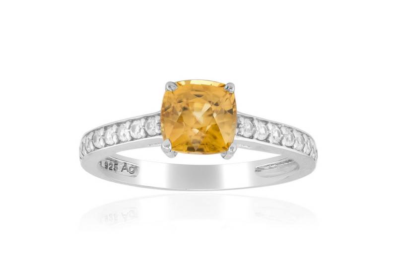 Cavill Silberring Cavill Ring aus platiniertem 925 Silber, 2,08 ct gelber Zirkon (1-tlg) von Cavill