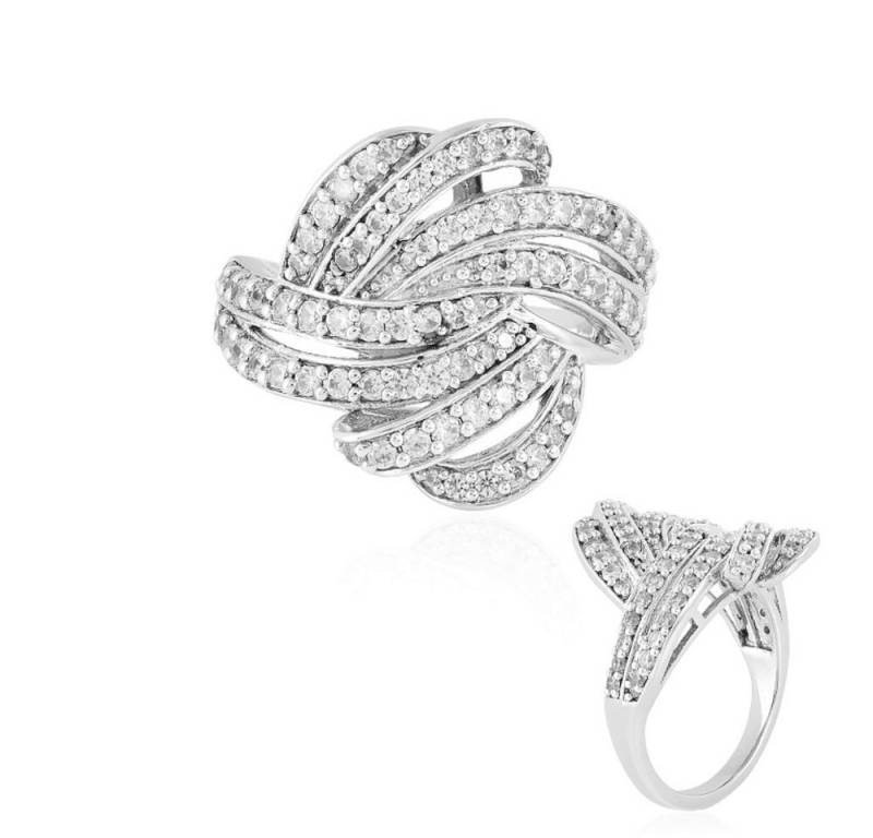 Cavill Silberring Cavill Ring aus platinierter Sterlingsilber, 1,12 ct Zirkonia Damen (1-tlg) von Cavill
