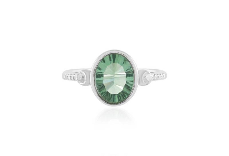 Cavill Silberring Cavill Ring grüner Fluorit 1,82 ct Sterlingsilber platinplattiert (1-tlg) von Cavill