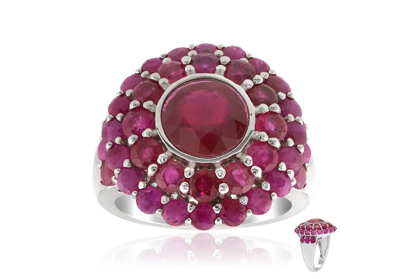 Cavill Silberring Cavill Rubinring 7,28 ct Silber platin Sterlingsilber Damen Schmuck (1-tlg) von Cavill