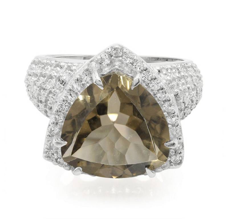 Cavill Silberring Cavill Silberring mit 5,62 ct Rauchquarz & 90 weißen Topasen (1-tlg) von Cavill