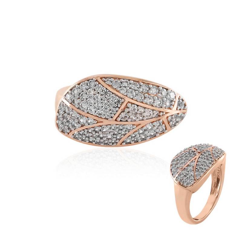 Cavill Silberring Cavill Silberring rosévergoldet 0,87 ct Zirkon Oval Damen Schmuck (1-tlg) von Cavill