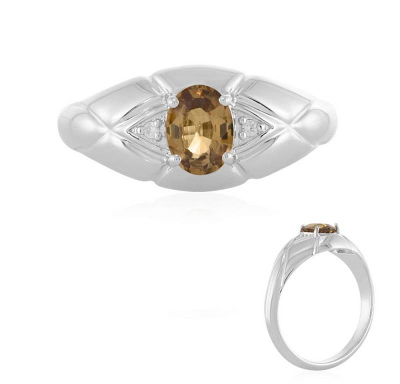 Cavill Silberring Cavill Sterling Silber Ring mit 1,89 ct oval gelbem Zirkon Damen (1-tlg) von Cavill