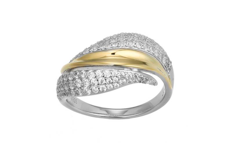 Cavill Silberring Cavill Zirkon Silberring 0,88 ct Pavé in 925 Silber mit Goldakzenten (1-tlg) von Cavill