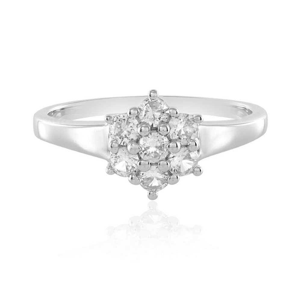 Cavill Silberring Cavill Zirkonring Damen 925 Silber platinbeschichtet 1,03 ct Stern (1-tlg) von Cavill