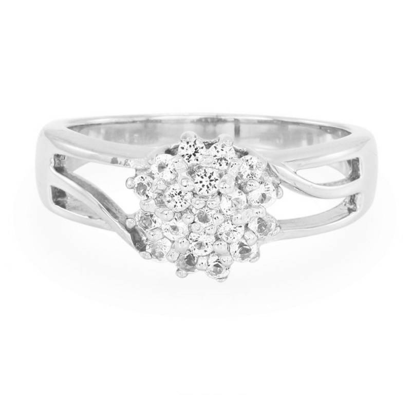 Cavill Silberring Cavill eleganter 925 Silberring mit 19 weißen Topasen, 0,39 ct (1-tlg) von Cavill