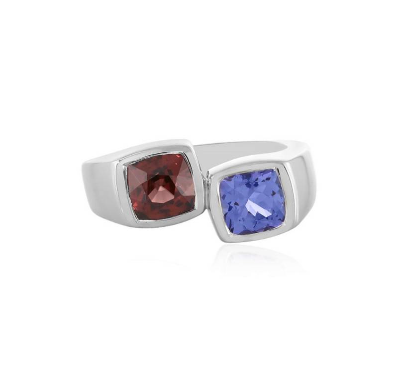 Cavill Silberring Cavill eleganter Ring 925 Silber, platin., 2,576 ct Zirkon & Tansanit (1-tlg) von Cavill