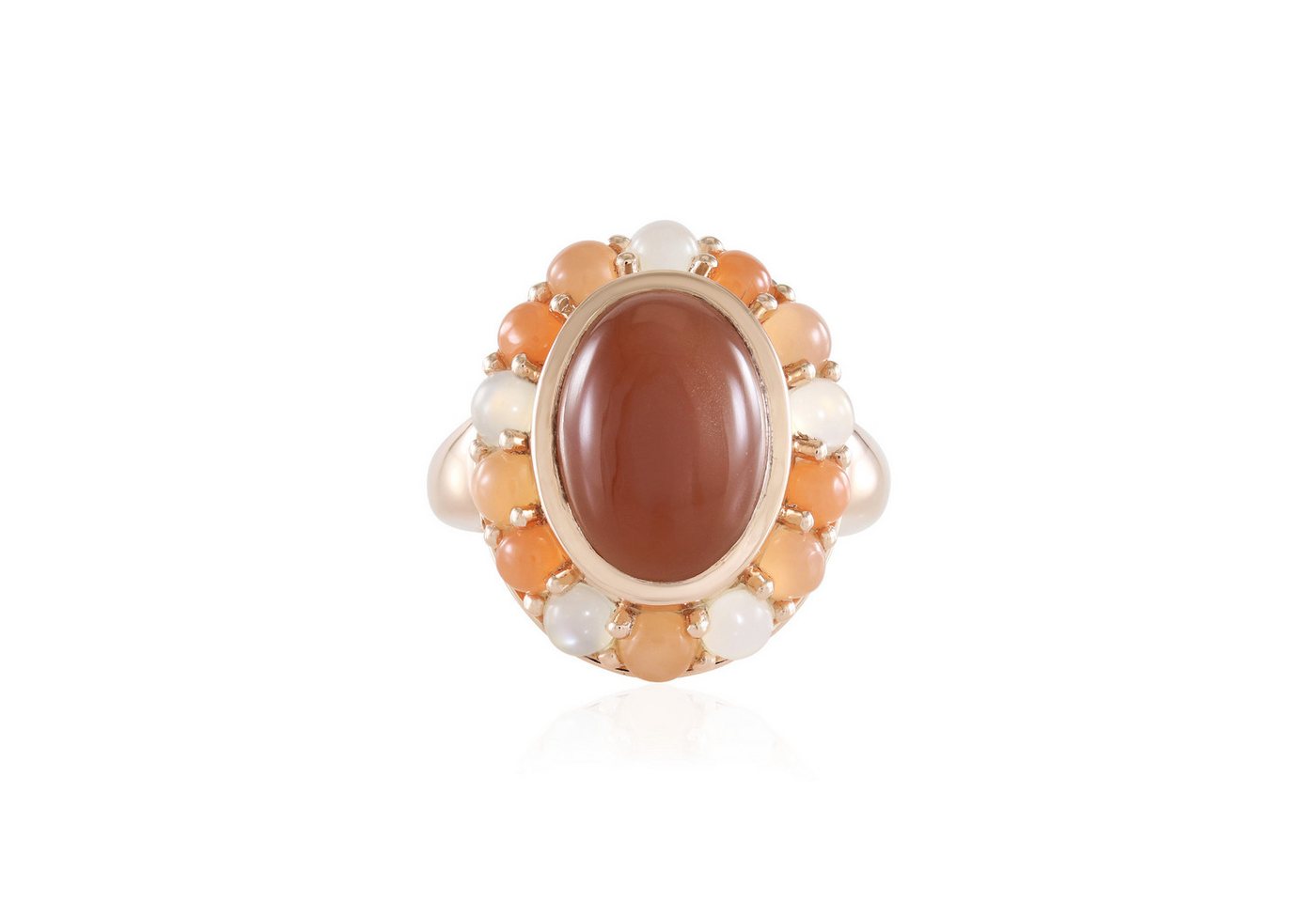 Cavill Silberring Cavill Ring 7,2 ct Mondstein, 925er Silber rosévergoldet, Oval (1-tlg) von Cavill