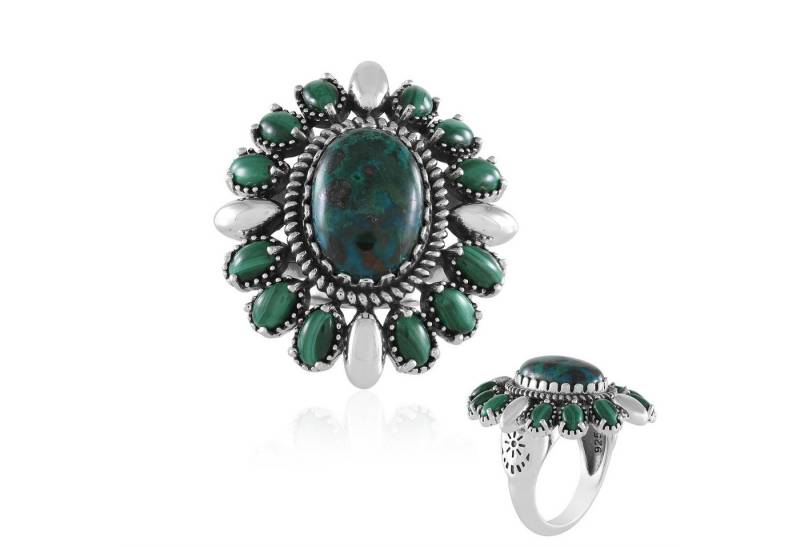 Cavill Silberring Cavill Ring Silber 925 mit 5,49 ct Chrysokoll Malachitgrün (1-tlg) von Cavill