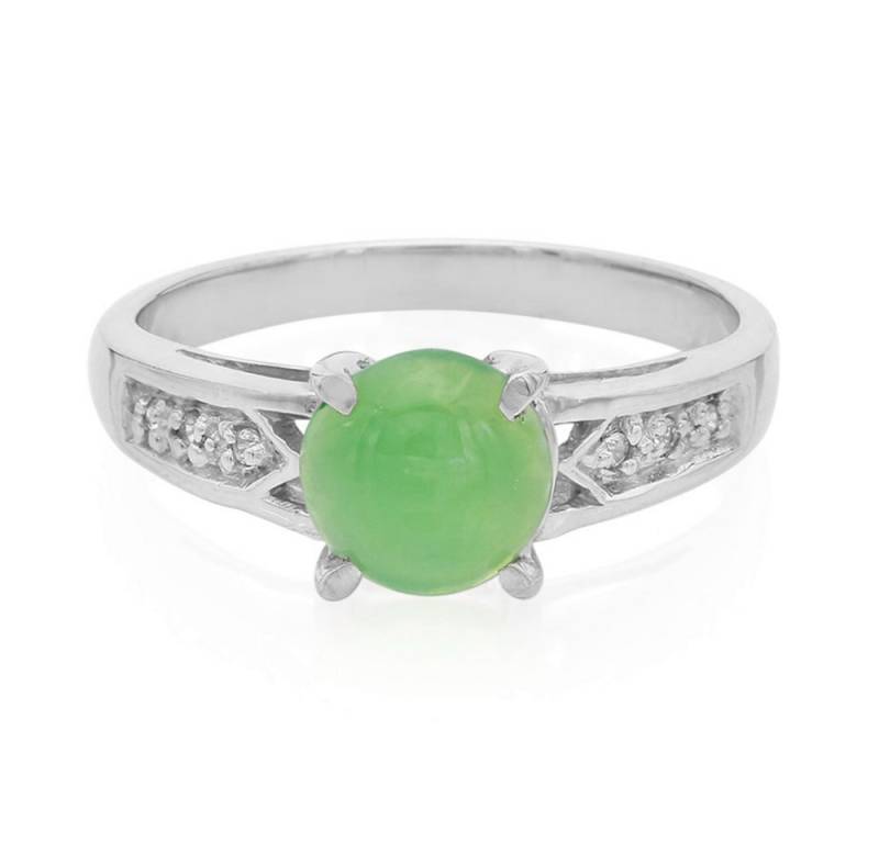 Cavill Silberring Cavill Ring 0,82 ct Chrysopras & 6 weiße Topase, 925 Silber Gr.17 (1-tlg) von Cavill