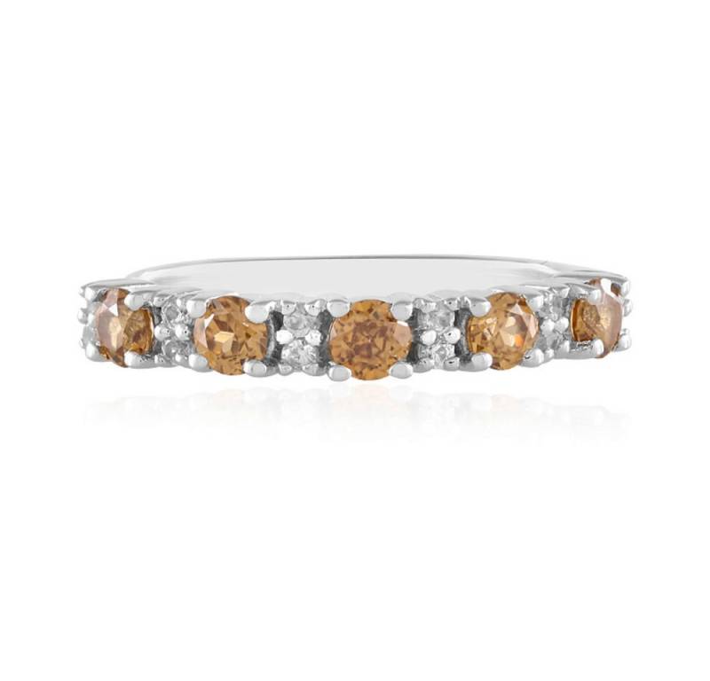 Cavill Silberring Cavill Sterlingsilber Ring platin., 0,92 ct Cognac-Zirkon Damen (1-tlg) von Cavill