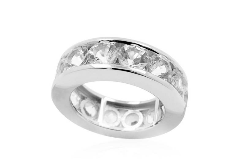 Cavill Silberring Danburit Silberring 14 Steine, 6,11 ct, Rundschliff, 925 Silber (1-tlg) von Cavill