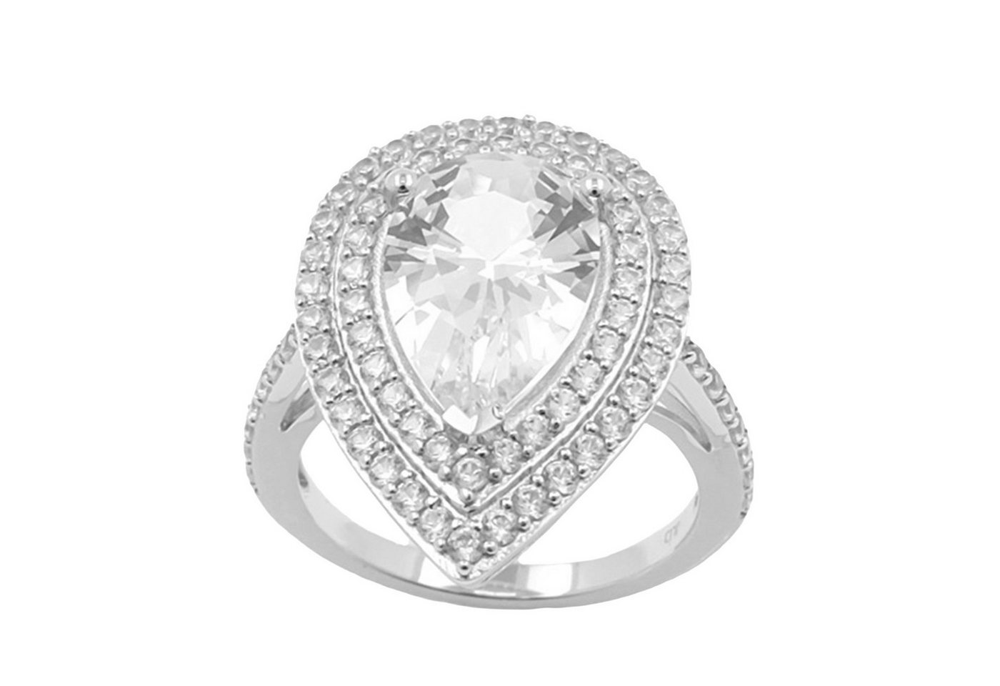 Cavill Silberring Danburit Tropfenring Silber 3,6 ct mit 74 Zirkonen Damen Echtschmuck (1-tlg) von Cavill
