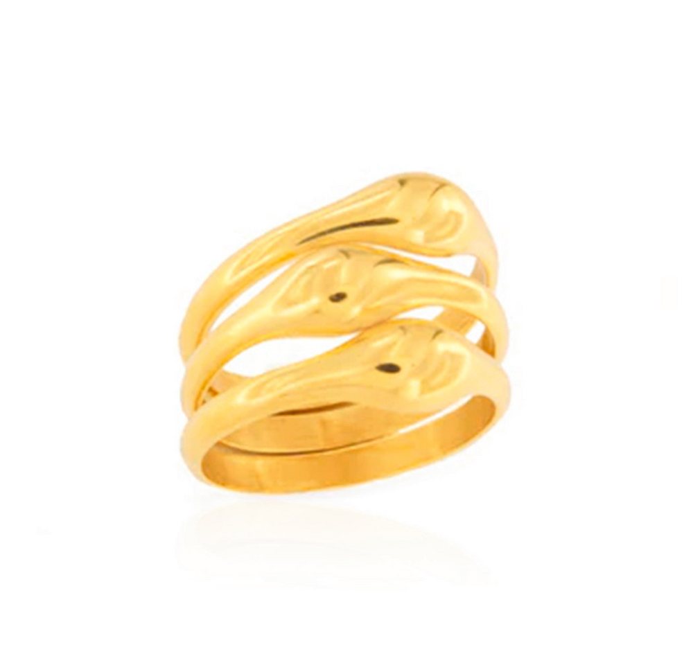 Cavill Silberring Cavill Ring Sterlingsilber, vergoldet, Wellen-Design, Größe 18-19 (1-tlg) von Cavill