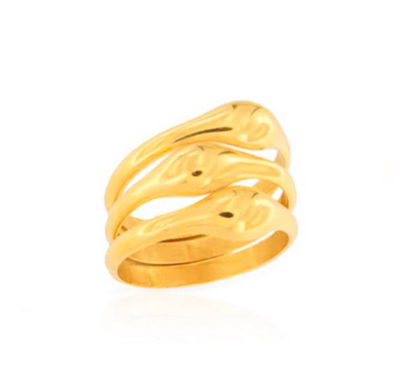 Cavill Silberring Cavill Ring Sterlingsilber, vergoldet, Wellen-Design, Größe 18-19 (1-tlg) von Cavill