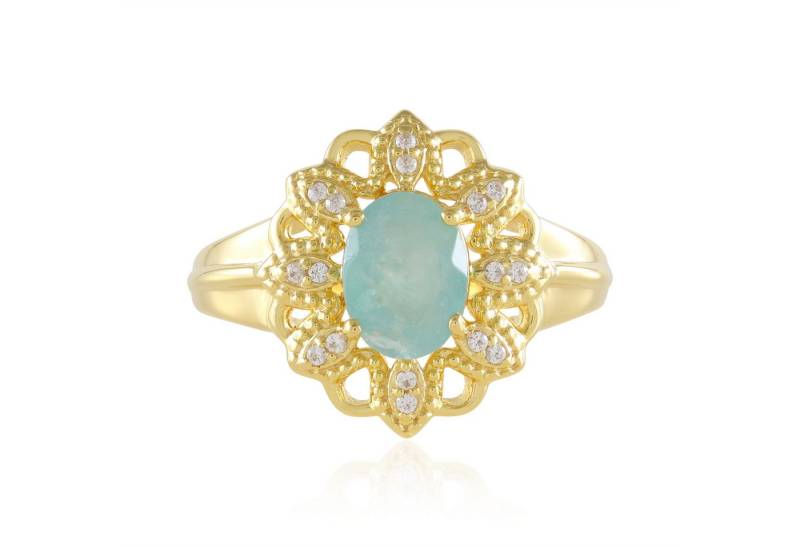 Cavill Silberring Grandidierit Ring 1,11 ct Oval 16-fach Goldplattiert Sterling Silber (1-tlg) von Cavill