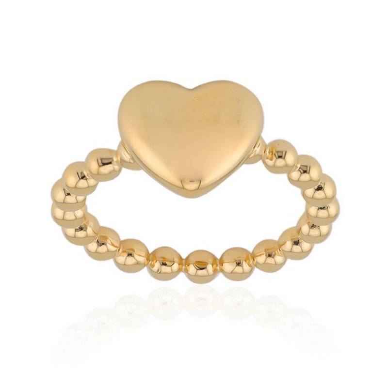 Cavill Silberring Cavill Ring vergoldet Sterlingsilber, Herz, 925 Silber, Gr. 17-20 (1-tlg) von Cavill