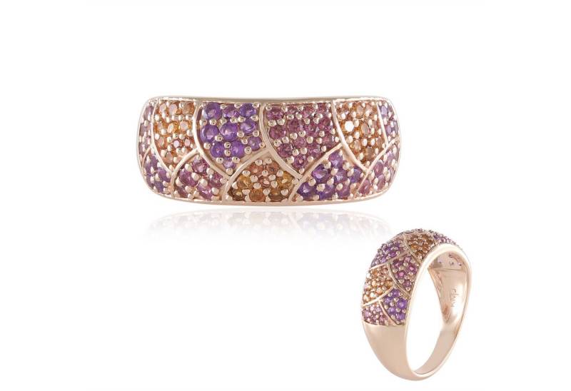 Cavill Silberring Cavill Ring 0,998 ct Hessonit & Rhodolith, Silber rosévergoldet (1-tlg) von Cavill