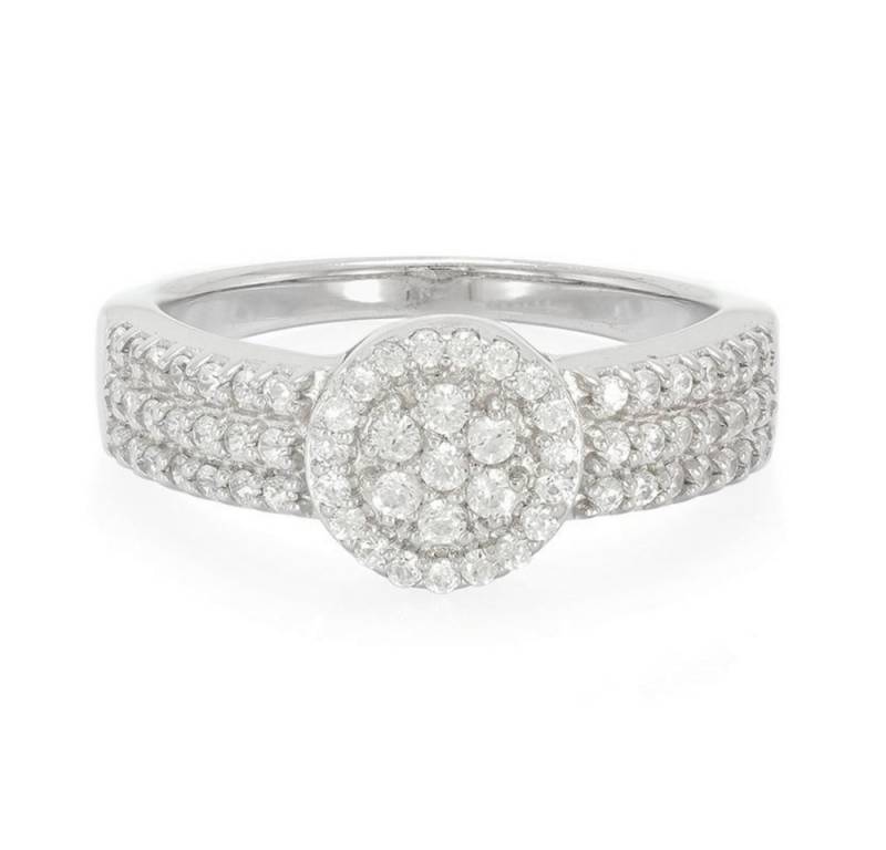 Cavill Solitärring Sterling Silber Ring mit 68 Zirkonen, 0,73 ct Pavé Glanz (1-tlg) von Cavill