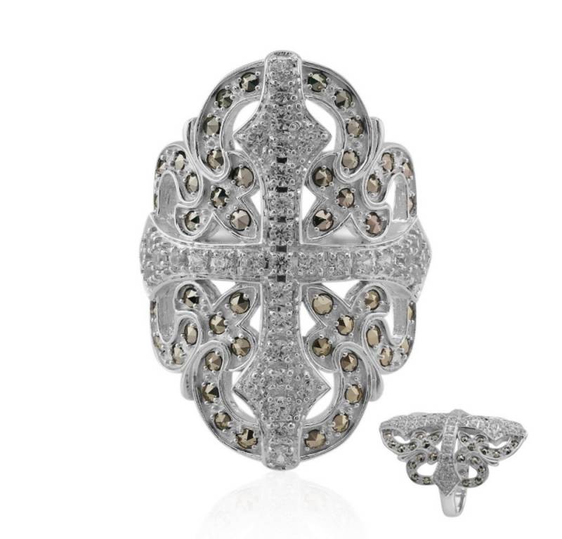 Cavill Silberring Cavill eleganter Zirkon Silberring 1,24 ct Pave-Stil mit Markasit (1-tlg) von Cavill