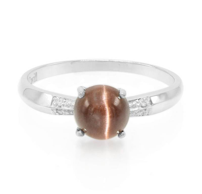 Cavill Silberring Silberring 1,29 ct Skapolith Katzenauge & 0,03 ct Zirkon plattiert (1-tlg) von Cavill