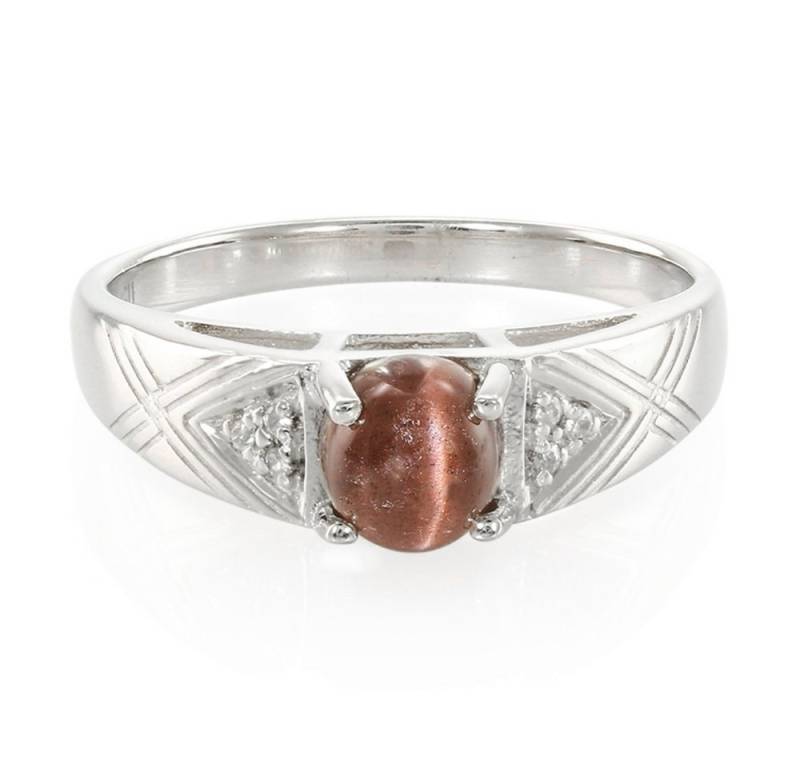 Cavill Silberring Cavill Ring Sterlingsilber, 0,92 ct Skapolith Katzenauge, platiniert (1-tlg) von Cavill