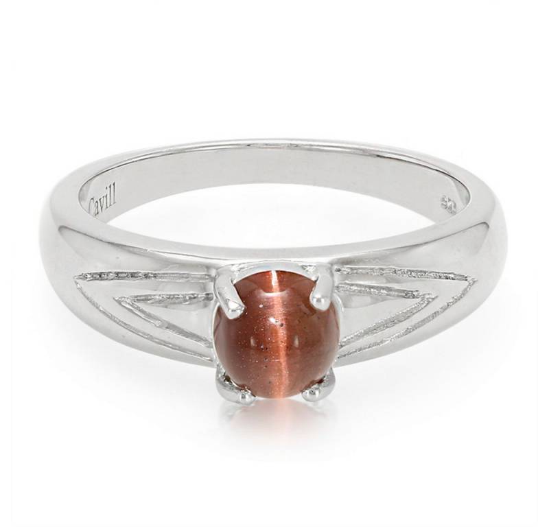 Cavill Solitärring Skapolith Katzenauge Ring 0,94 ct, Sterlingsilber platinbeschichtet (1-tlg) von Cavill