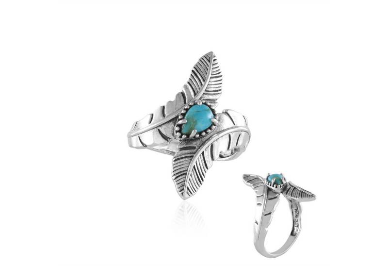 Cavill Silberring Cavill Silberring Kingman Türkis 0,34 ct Tropfen verstellbar Damen (1-tlg) von Cavill