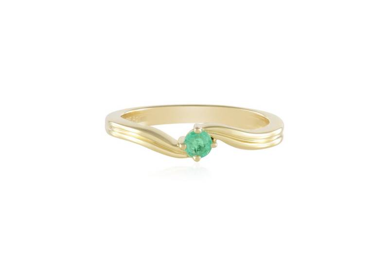 Cavill Solitärring Cavill eleganter Ring 0,117 ct Smaragd Sterlingsilber vergoldet (1-tlg) von Cavill