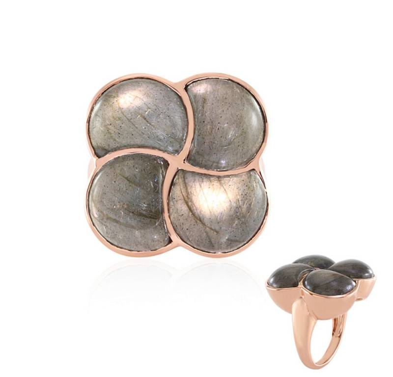 Cavill Silberring Cavill Damenring Rosévergoldet, 4 Labradortien 19,8 ct, Silber (1-tlg) von Cavill