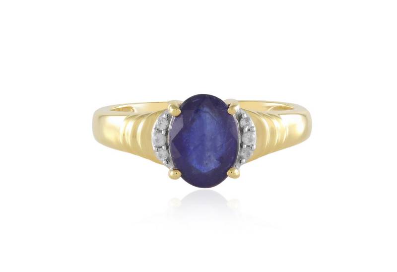 Cavill Silberring Blauer Madagaskar Saphir 1,48 ct Goldplattierter Silberring Damen (1-tlg) von Cavill