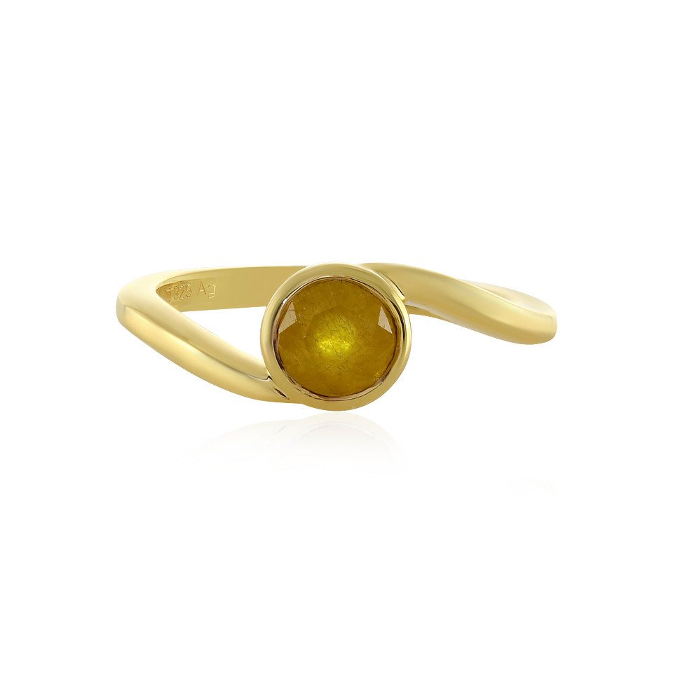 Cavill Solitärring Madagaskar Gelber Saphir Goldplattierter Silberring, 0,585ct (1-tlg) von Cavill