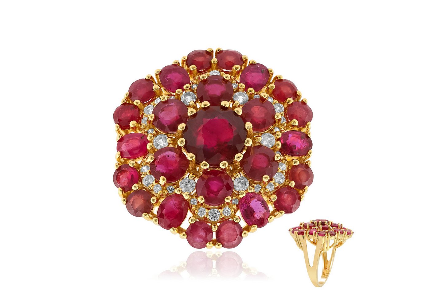 Cavill Silberring Madagaskar Rubin 8,22 ct Ring, Sterlingsilber vergoldet, Damen (1-tlg) von Cavill
