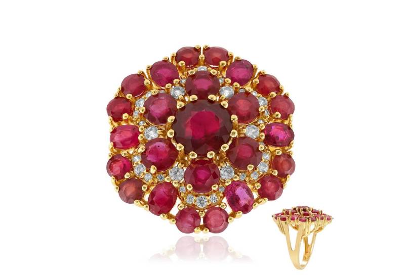 Cavill Silberring Madagaskar Rubin 8,22 ct Ring, Sterlingsilber vergoldet, Damen (1-tlg) von Cavill