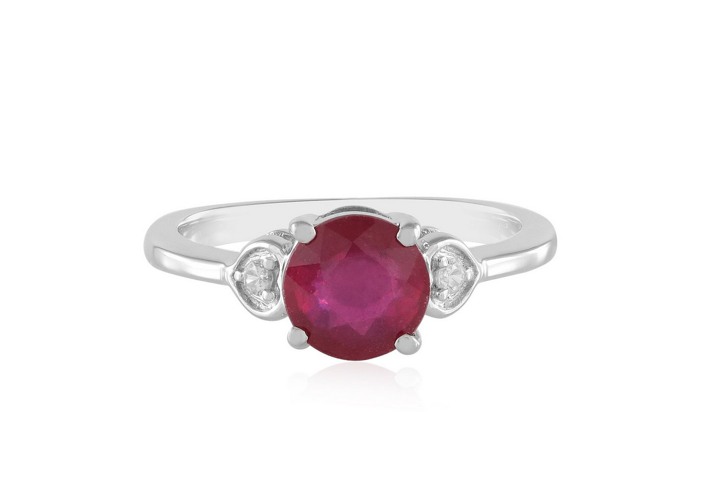 Cavill Silberring Cavill Rubinring 1,612 ct, Zirkone, 925er Sterlingsilber platiniert (1-tlg) von Cavill