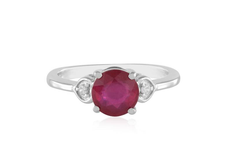 Cavill Silberring Cavill Rubinring 1,612 ct, Zirkone, 925er Sterlingsilber platiniert (1-tlg) von Cavill