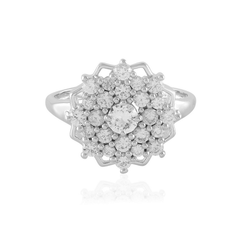Cavill Silberring Cavill Ring Weißer Saphir 0,22 ct Silber 925 Platin Zirkone Elegant (1-tlg) von Cavill