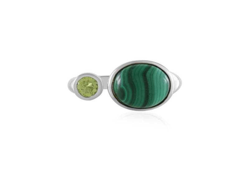 Cavill Silberring Malachit Ring 4,27 ct mit Peridot, Sterling Silber, Damen Echtschmuck (1-tlg) von Cavill