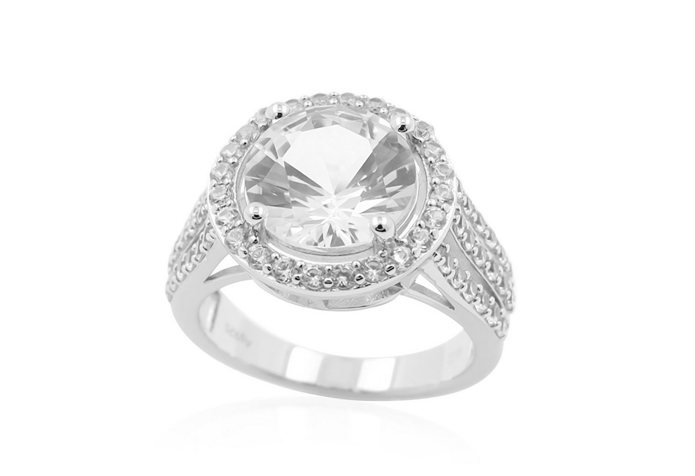 Cavill Silberring Danburit Ring 4,35 ct mit 60 Zirkonen, Sterlingsilber, elegant (1-tlg) von Cavill