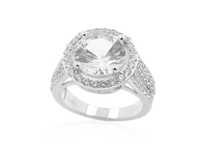Cavill Silberring Danburit Ring 4,35 ct mit 60 Zirkonen, Sterlingsilber, elegant (1-tlg) von Cavill