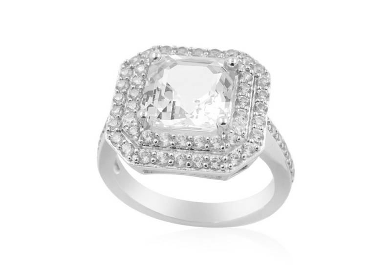 Cavill Silberring Danburit-Silberring 4,455 ct mit Oktagon-Asscher Schliff, 925 Silber (1-tlg) von Cavill