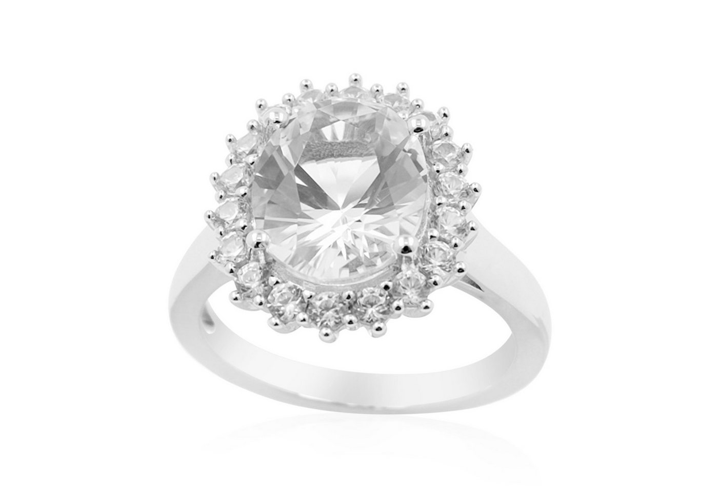Cavill Silberring Danburit Ring 3,13 ct Silber 925 mit 18 Zirkonen, oval, elegant (1-tlg) von Cavill