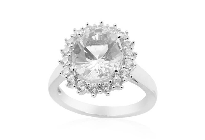 Cavill Silberring Danburit Ring 3,13 ct Silber 925 mit 18 Zirkonen, oval, elegant (1-tlg) von Cavill