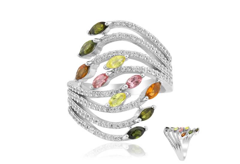 Cavill Silberring Cavill 925 Sterlingsilber Ring mit 1,555 ct Turmalin & Zirkonia Damen (1-tlg) von Cavill