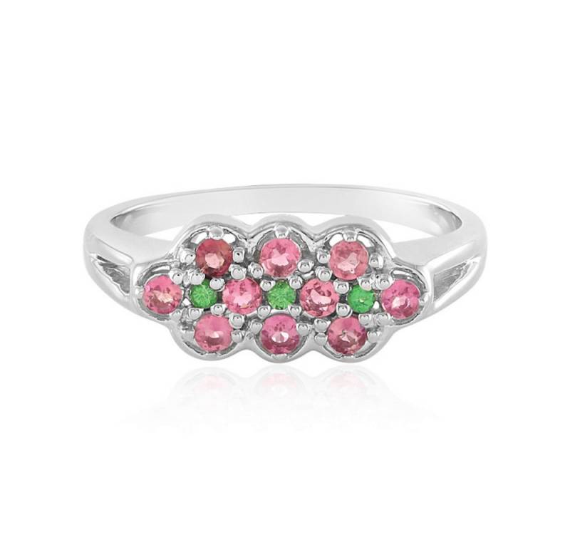 Cavill Silberring Turmalin & Tsavorit Ring, 0,276 ct & 0,057 ct, 925er Silber platin (1-tlg) von Cavill